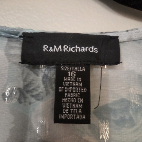 R&M Richards Plus Size Women's Teal Whimsical Fairy Floral Maxi Dress. 2 PC. 16 - Picture 12 of 16